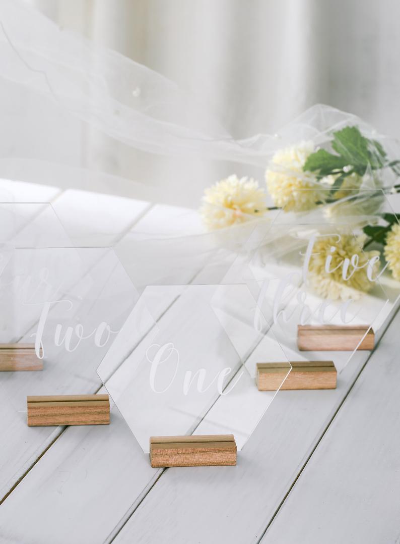 Wedding Table Numbers with Holders