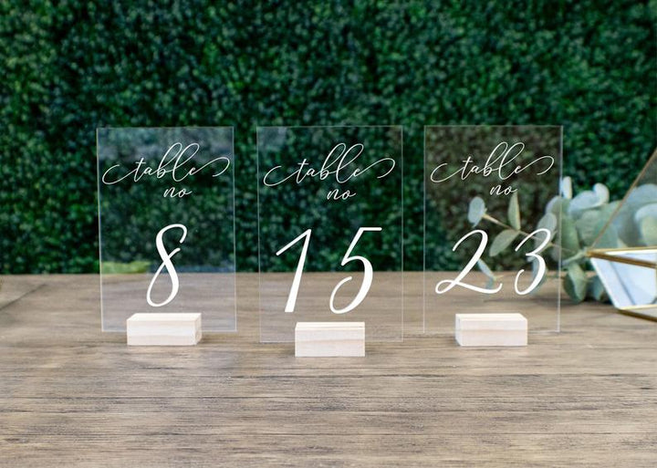 Wedding Table Numbers with Holders