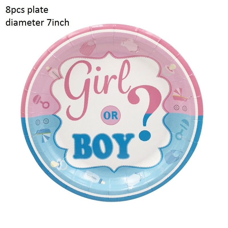 Gender Reveal Party Tableware Set & Decorations