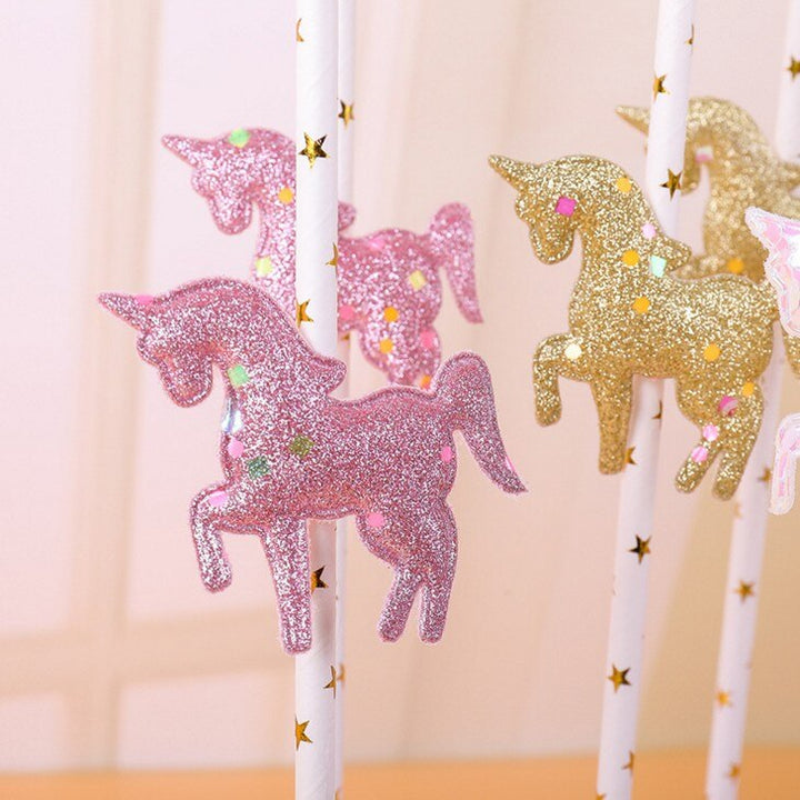 Glitter Unicorn Cake Toppers 5 pcs Set