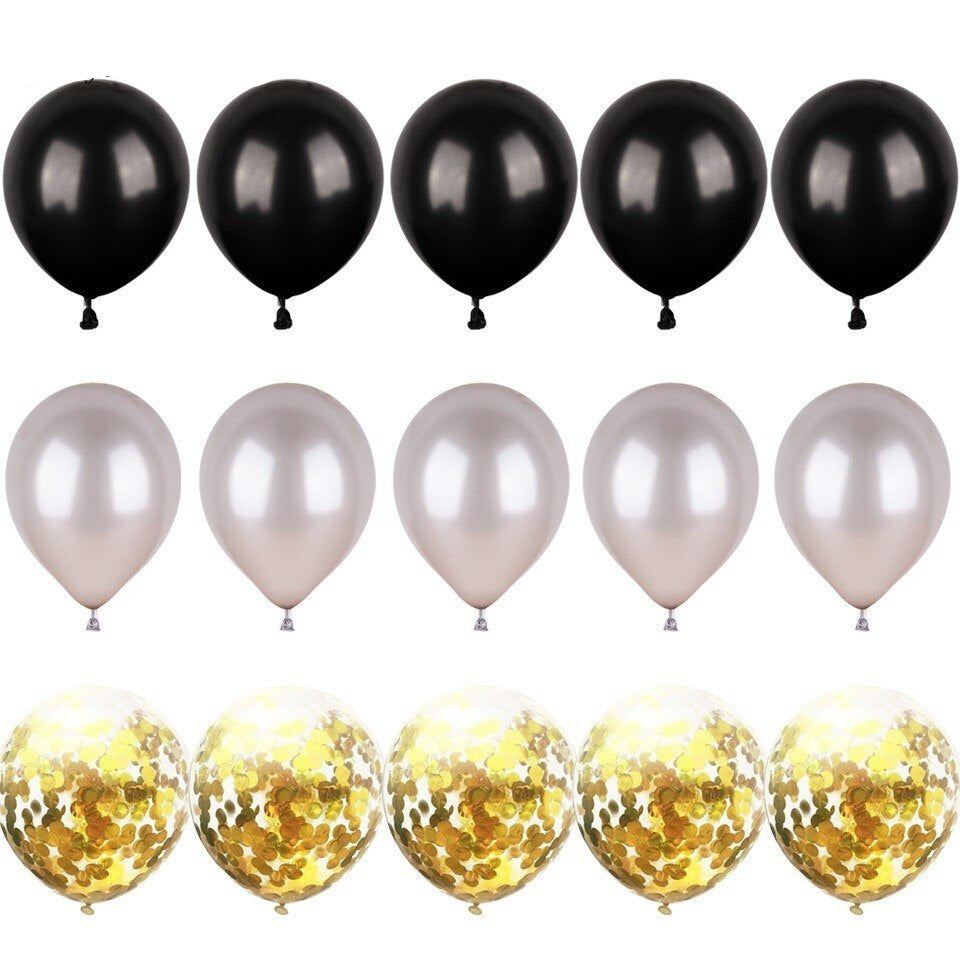 Party Ballon Set with Ribbon and Confetti Inside