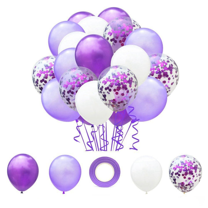 Party Ballon Set with Ribbon and Confetti Inside