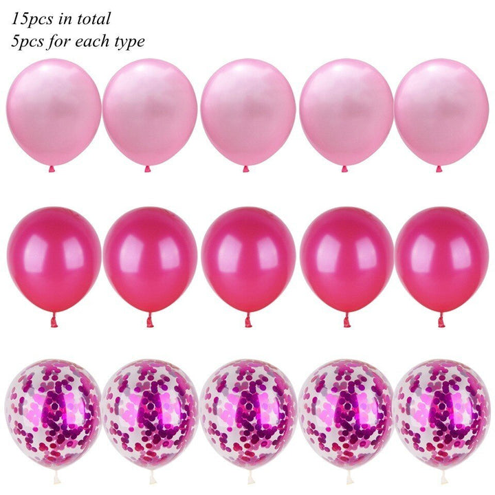 Party Ballon Set with Ribbon and Confetti Inside