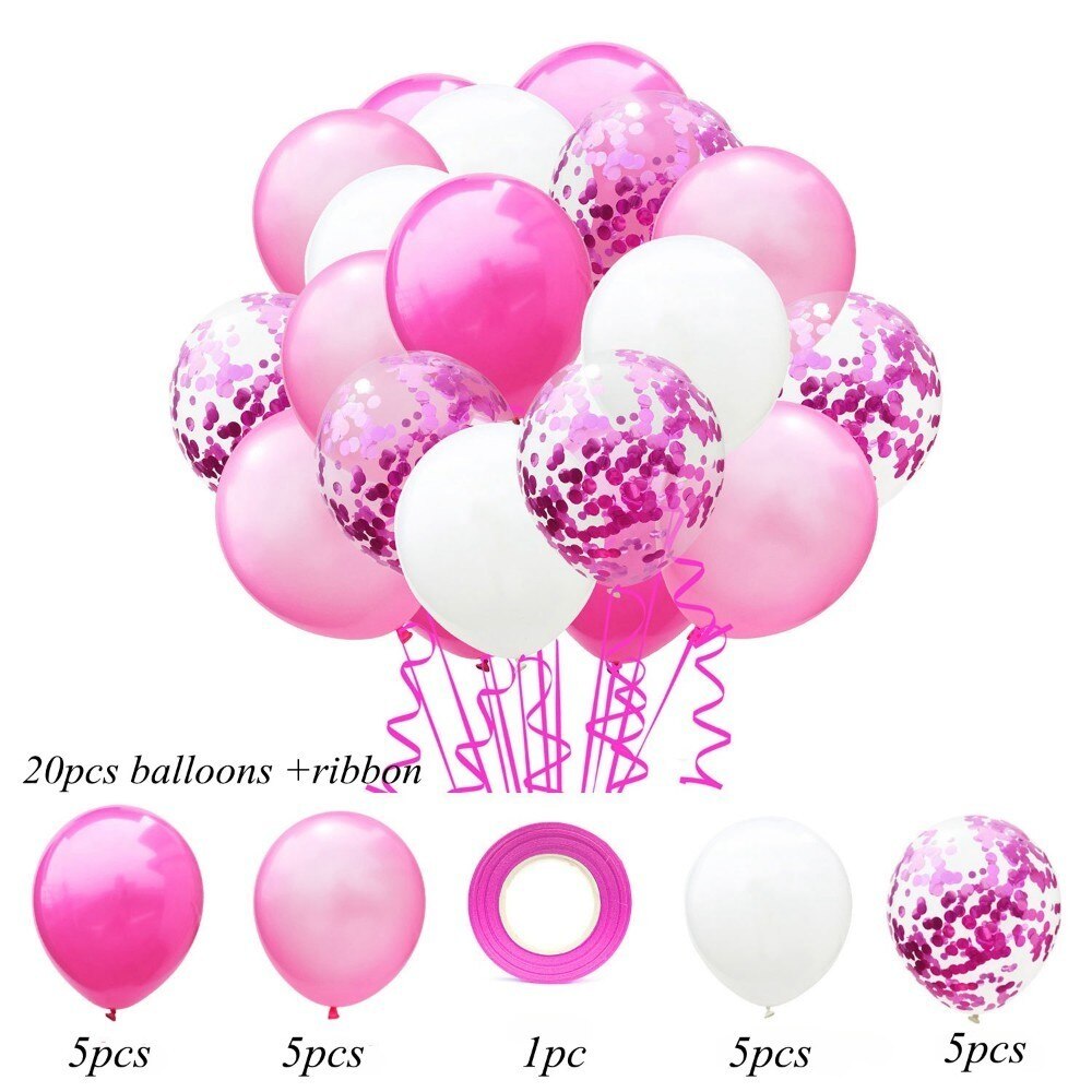 Party Ballon Set with Ribbon and Confetti Inside