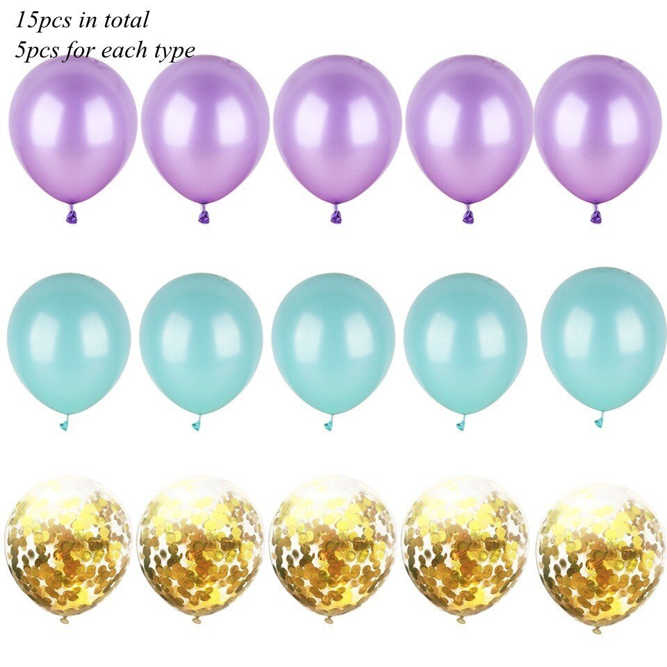 Party Ballon Set with Ribbon and Confetti Inside