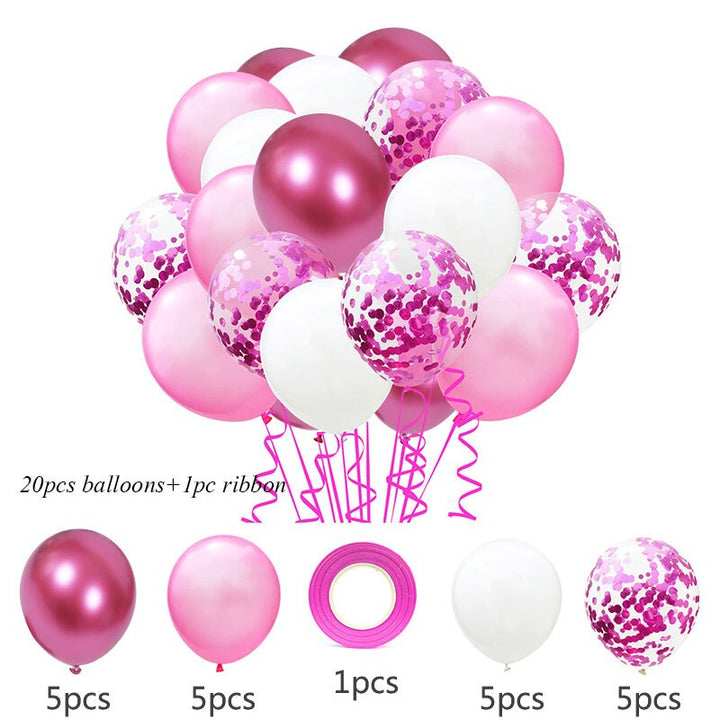 Party Ballon Set with Ribbon and Confetti Inside