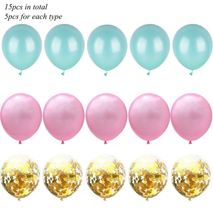 Party Ballon Set with Ribbon and Confetti Inside