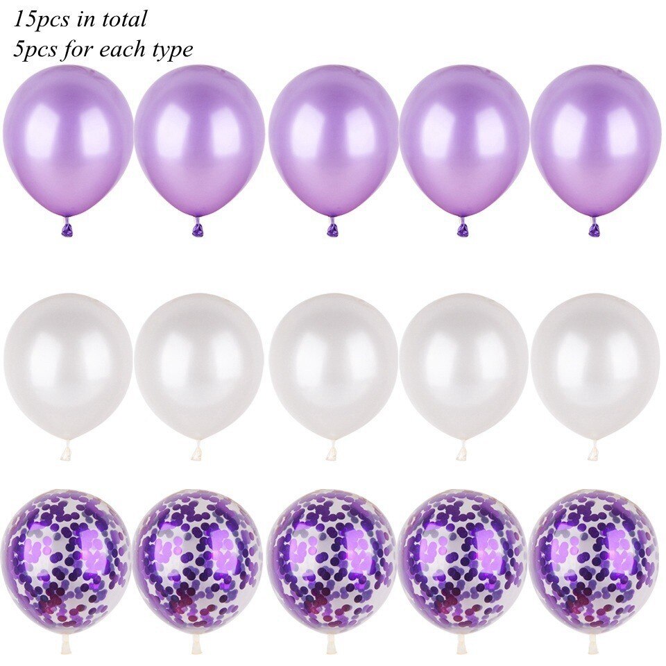 Party Ballon Set with Ribbon and Confetti Inside