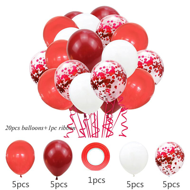 Party Ballon Set with Ribbon and Confetti Inside