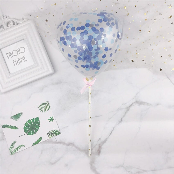 Confetti Balloon Cake Topper 10 Pcs Set