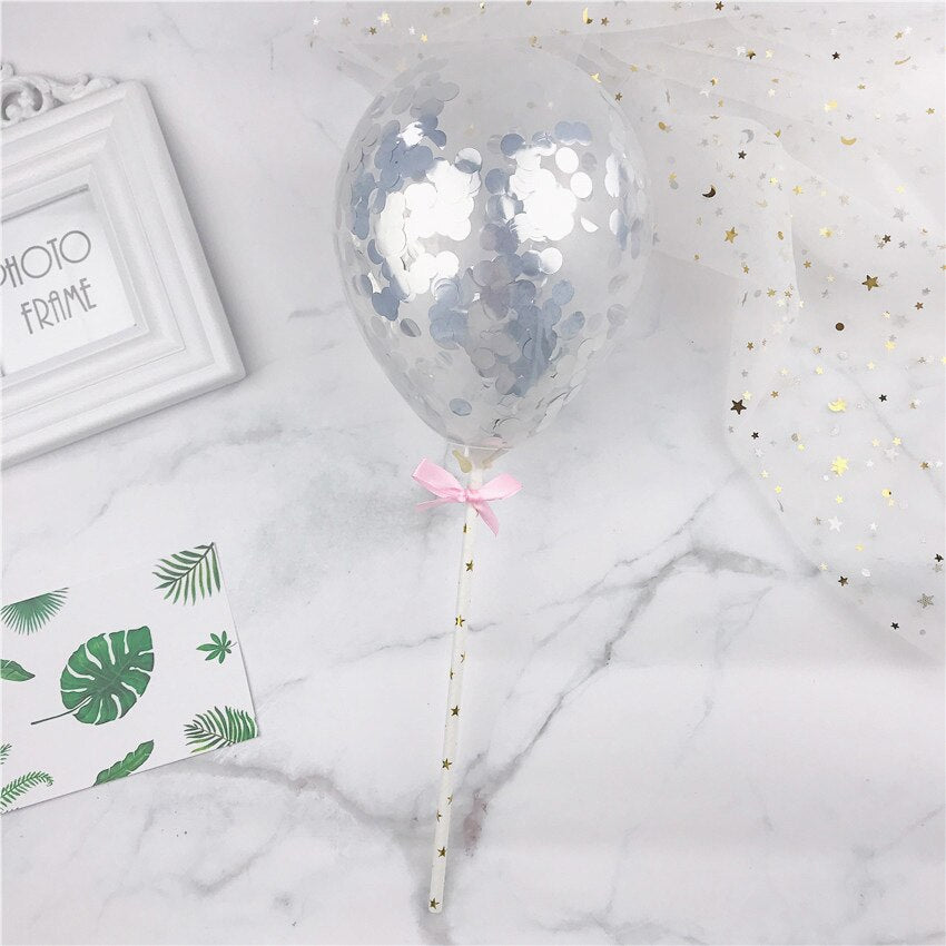 Confetti Balloon Cake Topper 10 Pcs Set