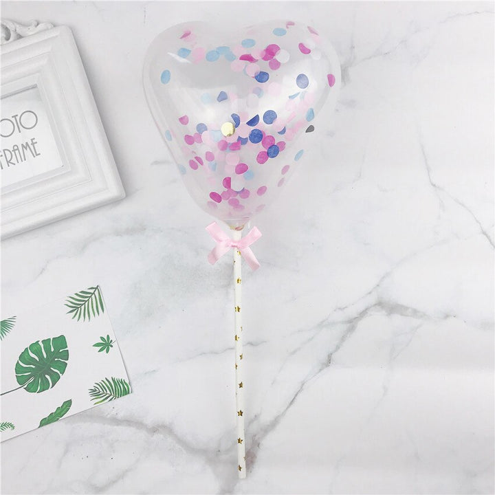 Confetti Balloon Cake Topper 10 Pcs Set