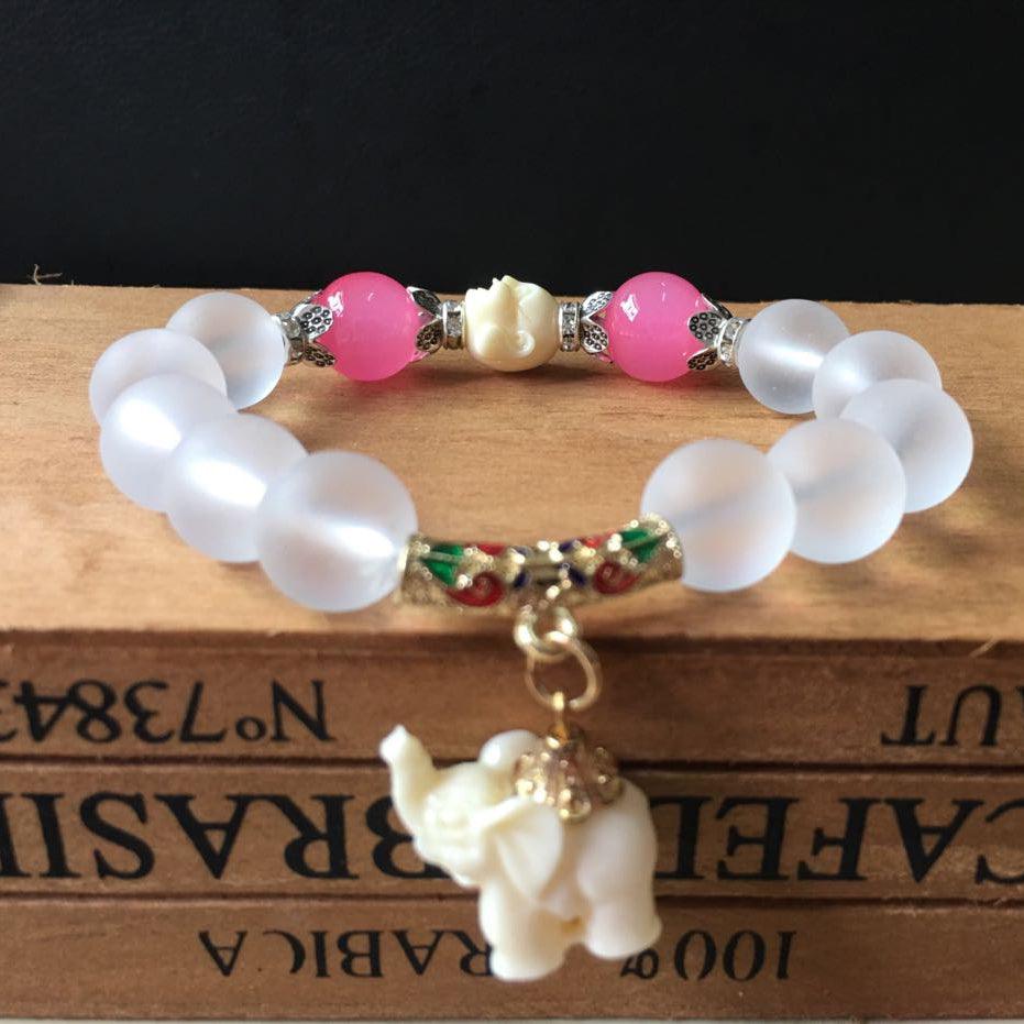 Crystal Elephant Charm Bracelet bead Cultural Bracelet Jewelry - MRSLM