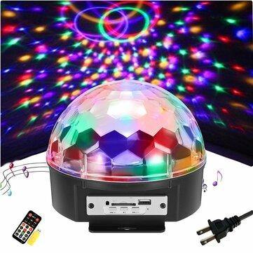 9 Color LED Voice Control With Remote Control MP3 Crystal Ball Flashlightts Stage Sprinkle Lights - MRSLM