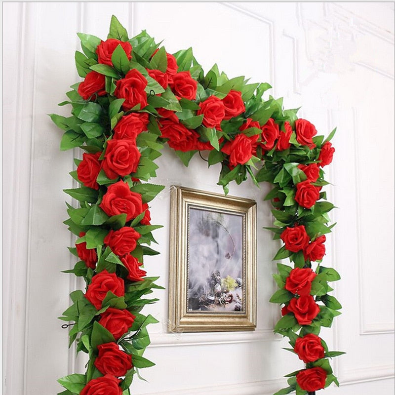 Silk Roses Garlands, 250 cm