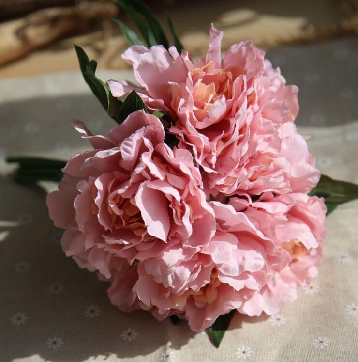 Artificial Peony Flowers Branches Set