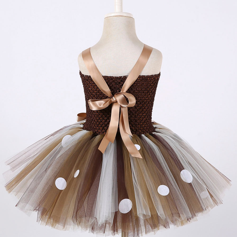 Party Dress and Headband with Deer Horns