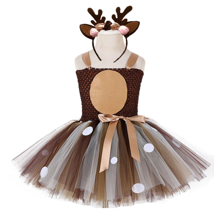 Party Dress and Headband with Deer Horns