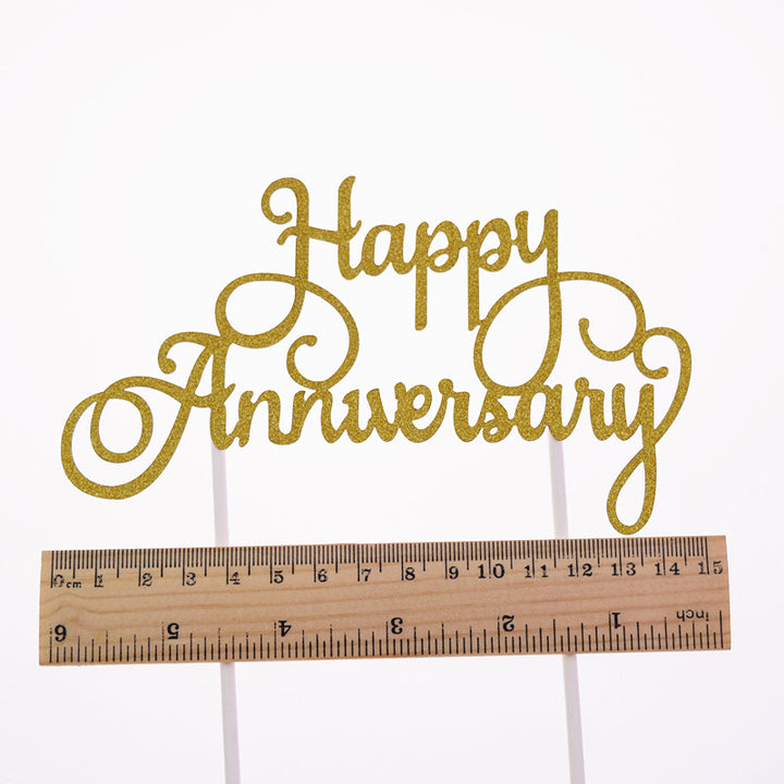 Glittery Happy Anniversary Cake Topper