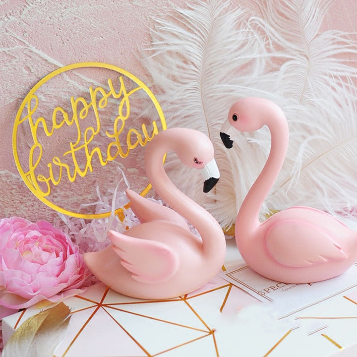 Romantic Pink Flamingo Cake Decor