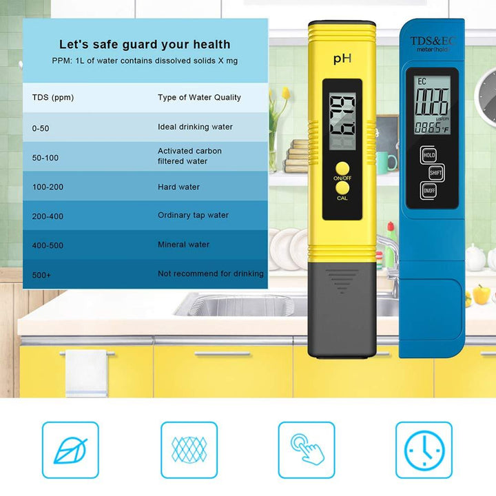 TDS Meter Digital Water Tester 2 Pcs Set