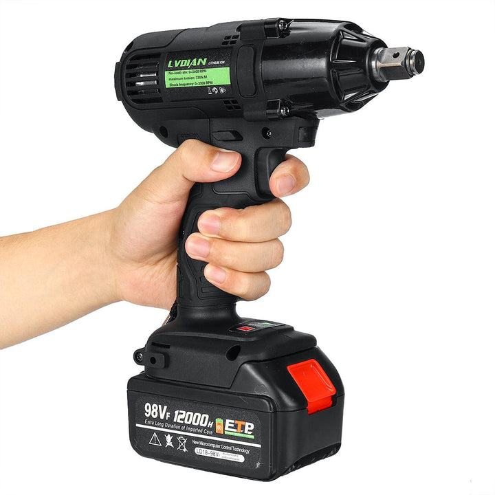 98VF 320NM 12000mAh Cordless Electric Power Impact Wrench Drill Screwdriver Set 110-240V - MRSLM