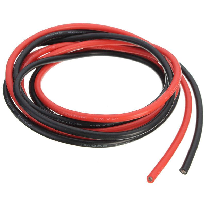 12AWG 3m Gauge Silicone Wire Flexible Stranded Black/Red Copper Cable F/ RC - MRSLM