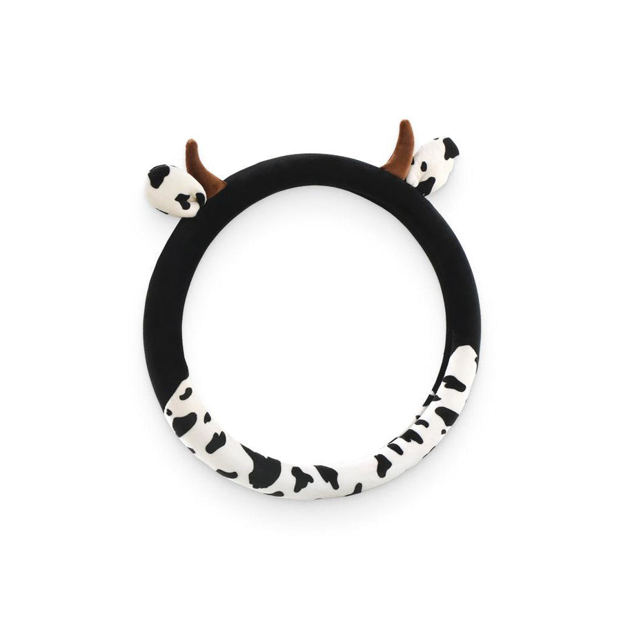 Cloth Cow Design Steering Wheel Cover - MRSLM