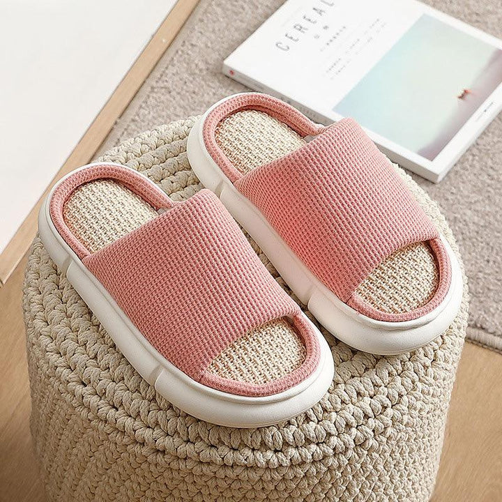 Four Seasons Linen Slippers Female Spring And Autumn Home - MRSLM