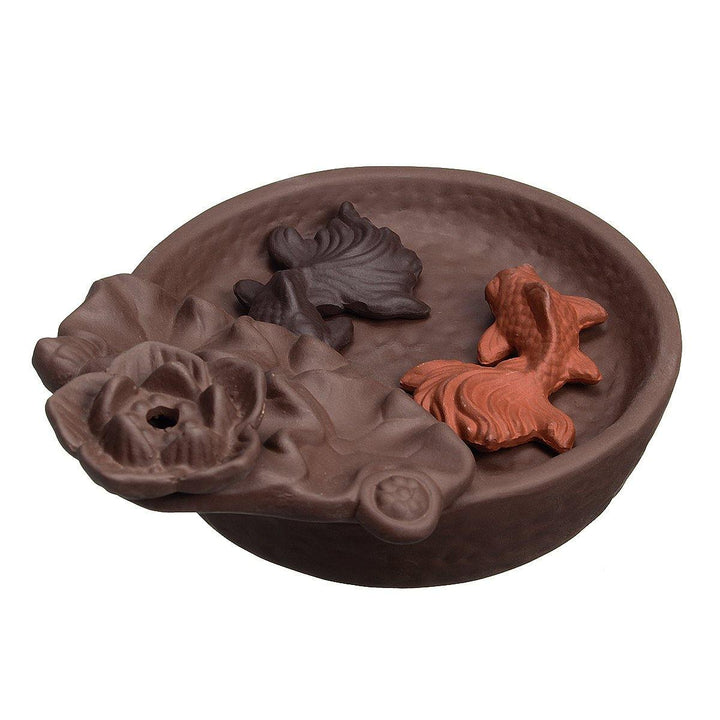 Fish Backflow Incense Burner Censer Stick Holder Decor Gift Zen Buddhist Cones Holder - MRSLM