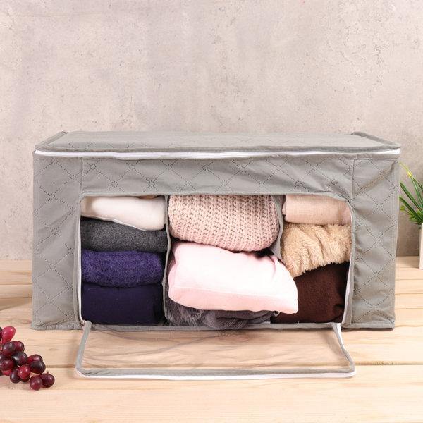 Transparent Quilts And Clothes Storage Bag Folding Organizer Bags Bamboo Container - MRSLM