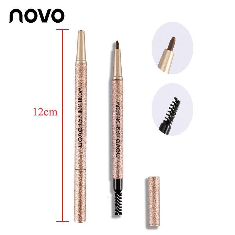 NOVO 4 Colors New Eyebrow Pencil Makeup Set With 3pcs Pencil+3pcs Eye Brows Template Waterproof Long Lasting Make Up - MRSLM