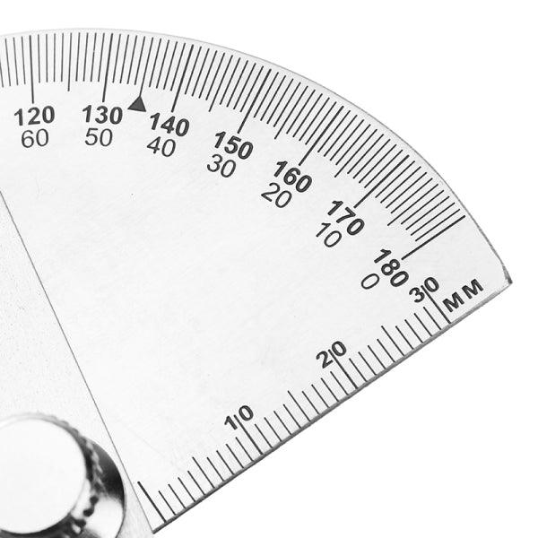 Wynns W0262A 90X150MM 180 Degree Stainless Steel Protractor Round Angle Ruler Tool - MRSLM