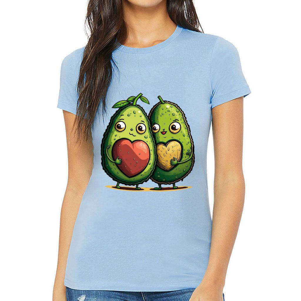 Avocado Slim Fit T-Shirt - Love Couple Women's T-Shirt - Graphic Slim Fit Tee - MRSLM