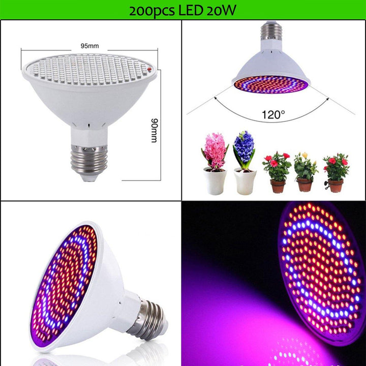 15W 20W 26W E27 LED Bulb Grow Light for Indoor Flower Plant Growth Seedling US Plug AC85-265V - MRSLM