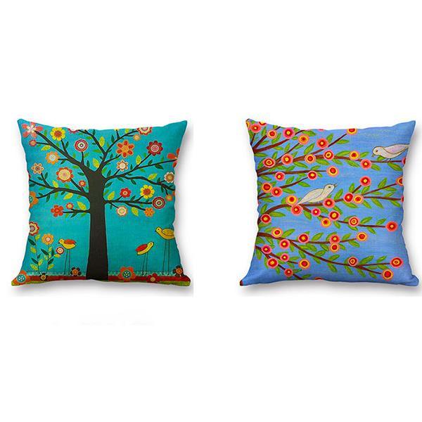 European Style Oil Painting Tree Cushion Cover Home Decor Throw Pillow Case - MRSLM