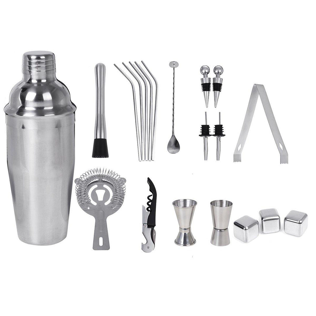 20PCS 750ml Stainless Steel Cocktail Shaker Mixer Drink Set Bartender Bar Party - MRSLM