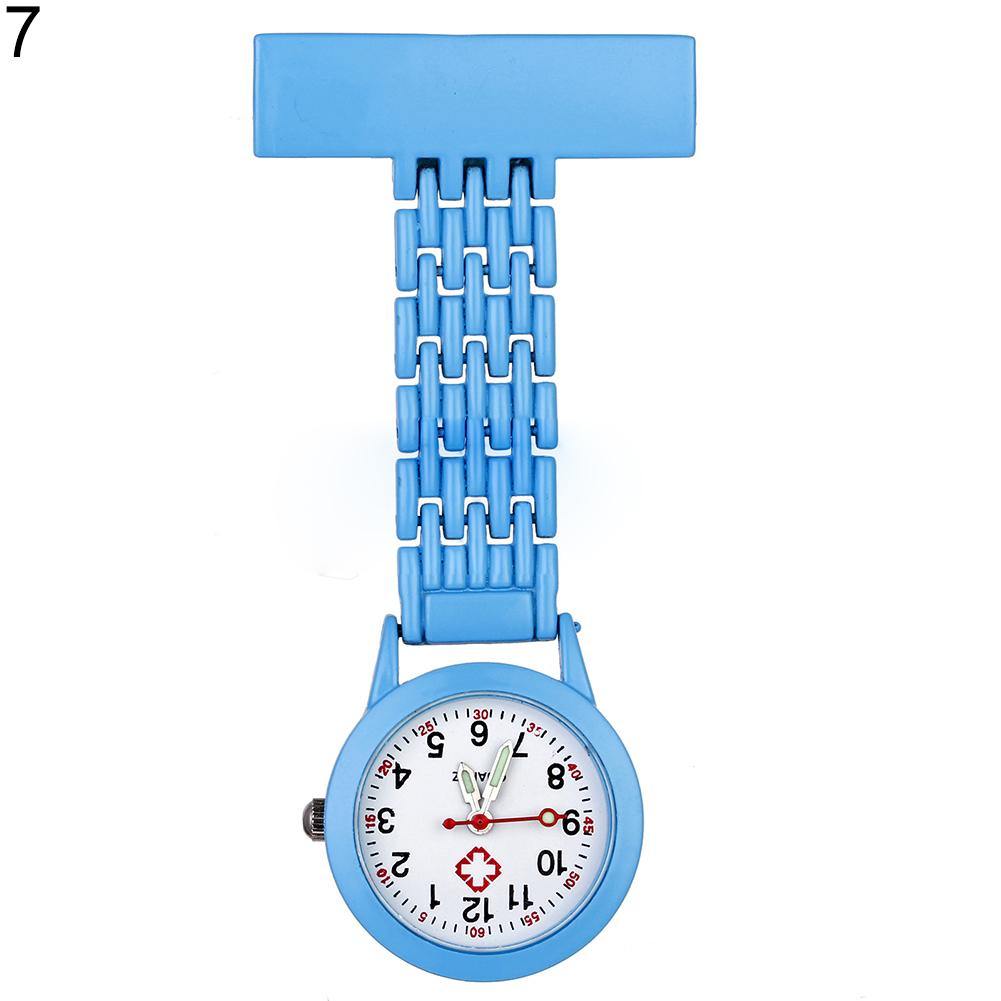 Stylish Metal Clip-on Pocket Quartz Analog Brooch Medical Nurse Fob Watch Gift - MRSLM