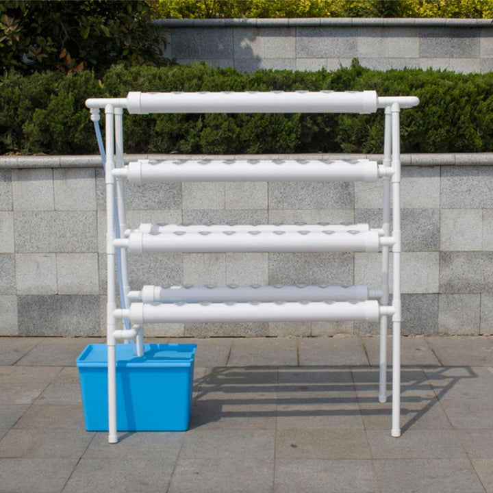 4 Layer 72 Holes Vertical Hydroponic Piping Site Grow Kit DWC Deep Water Culture Vegetable Planting System - MRSLM