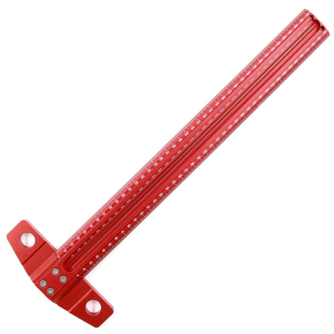 ETOPOO Woodworking T-type Line Scriber Hole Scale Ruler Aluminum Alloy Marking Gauge Crossed Line Scriber Carpenter Measuring Tools - MRSLM