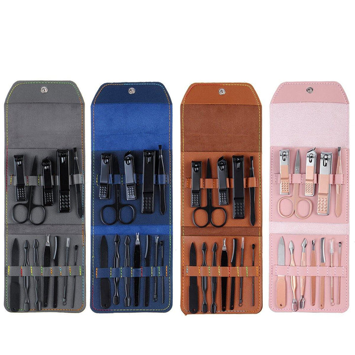 12PCS Stainless Steel Pedicure Nail Clipper Set Professional Manicure Beauty Tools Kit Cuticle Eagle Hook Tweezer - MRSLM