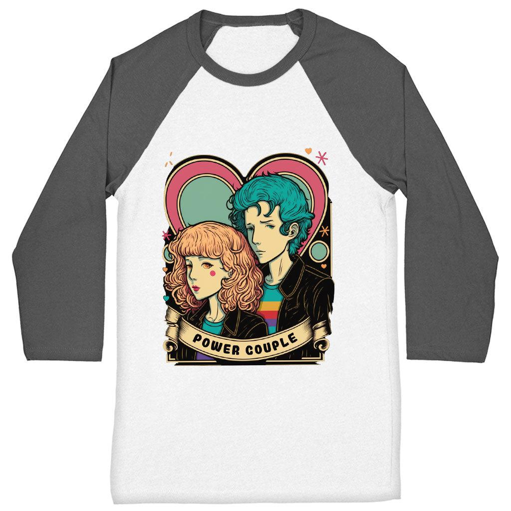 Power Couple Baseball T-Shirt - Love T-Shirt - Art Baseball Tee - MRSLM