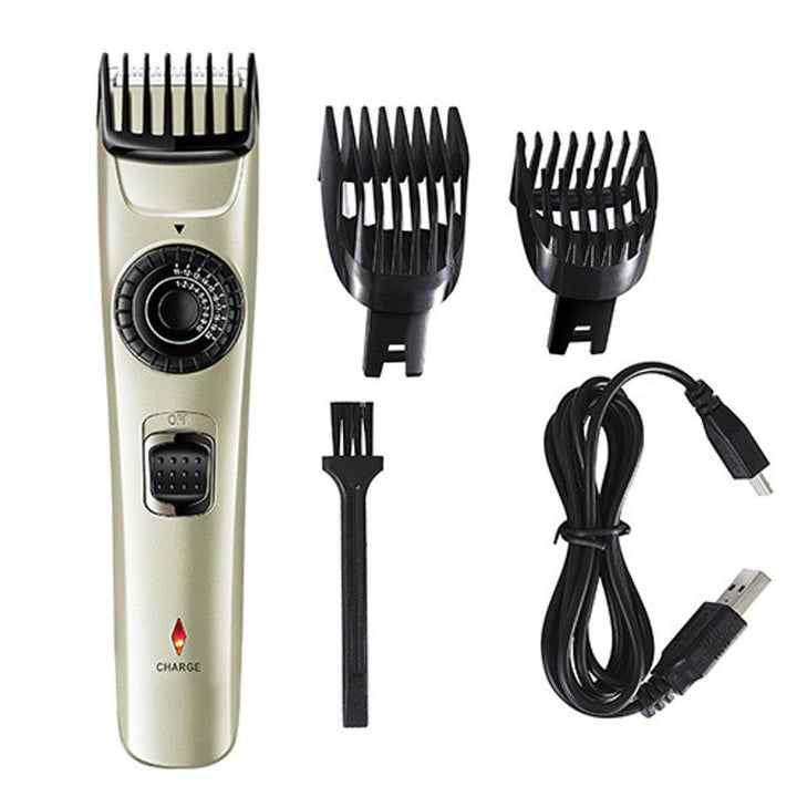 USB Rechargeable Electric Hair Clipper Trimmer Shaver Waterproof Adjustable Limit Comb - MRSLM