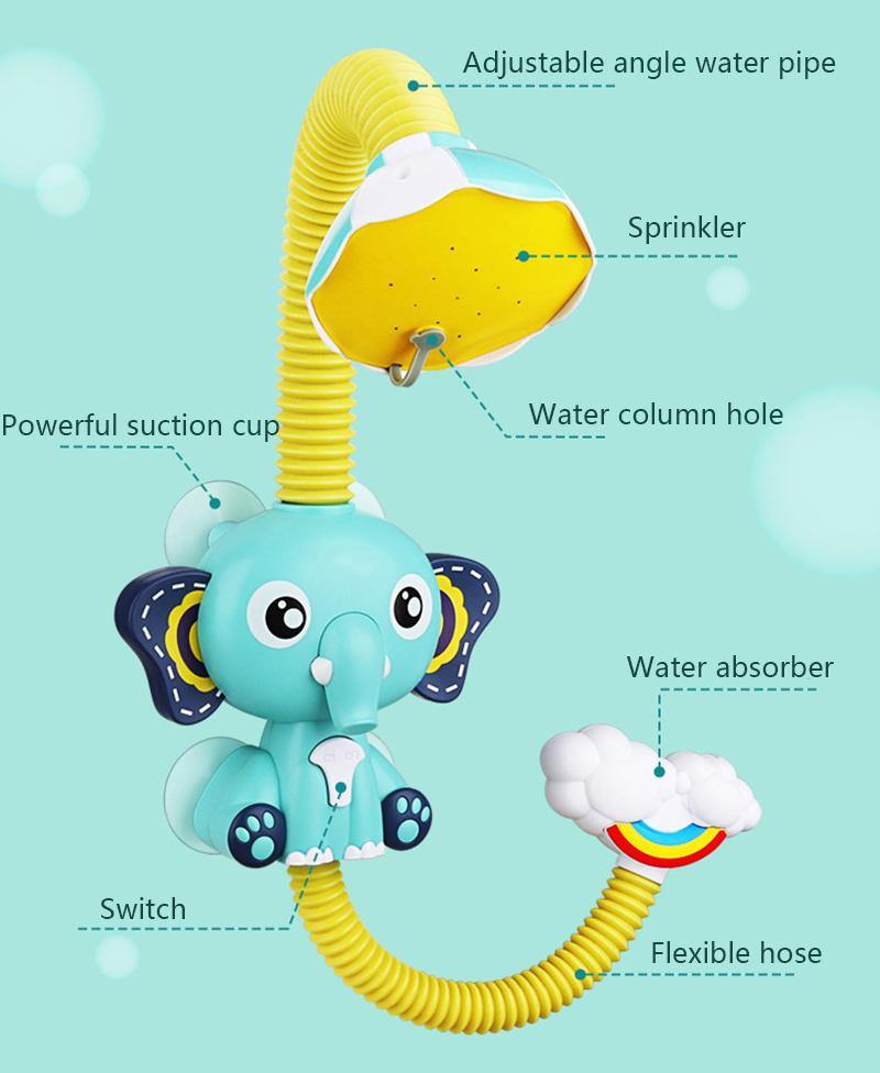 Bath Toys Baby Water Game Elephant Model Faucet Shower Electric Water Spray Toy For Kids Swimming Bathroom Baby Toys - MRSLM