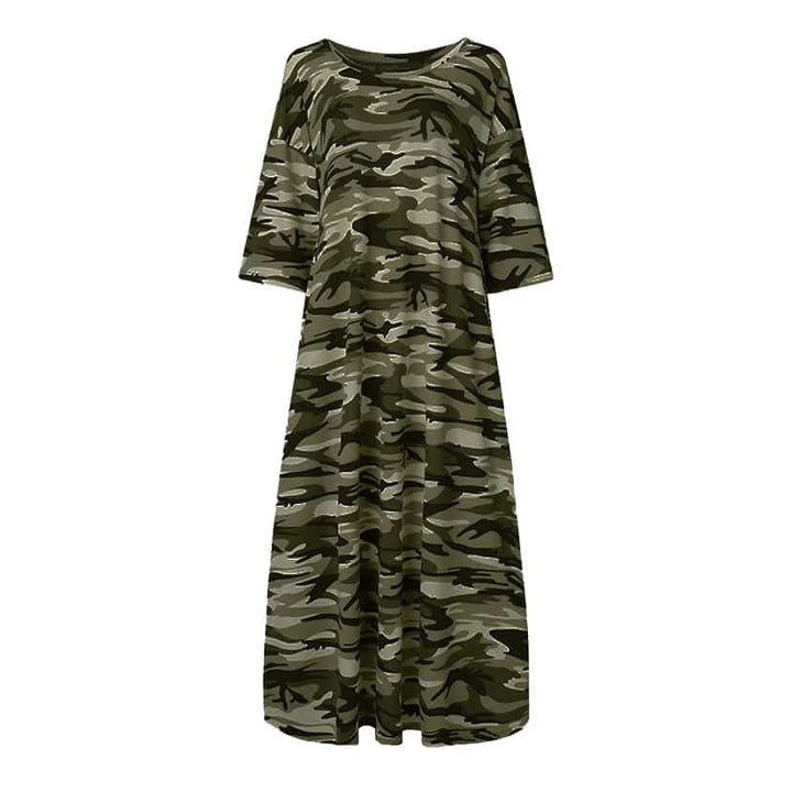 Women's Camouflage Printed Summer Oversized T-Shirt Dress