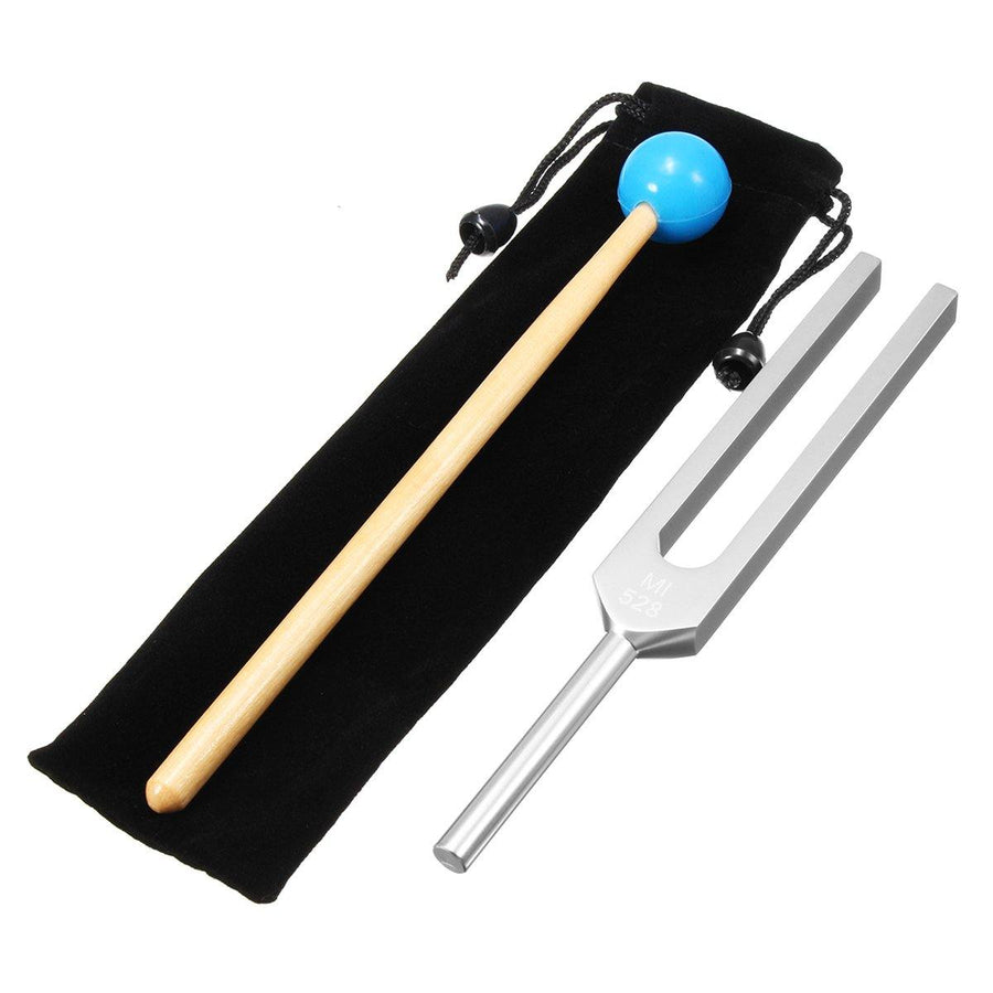 528HZ Aluminum Tuning Fork Chakra Hammer Ball Diagnostic Mallet Set - MRSLM