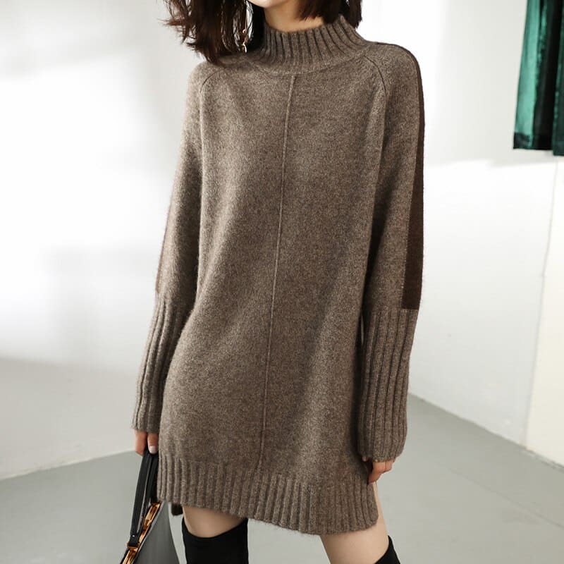 Women's Contrast Sleeve Knitted Dress