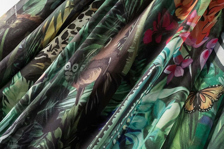 Women's Tropical Print Maxi Dress