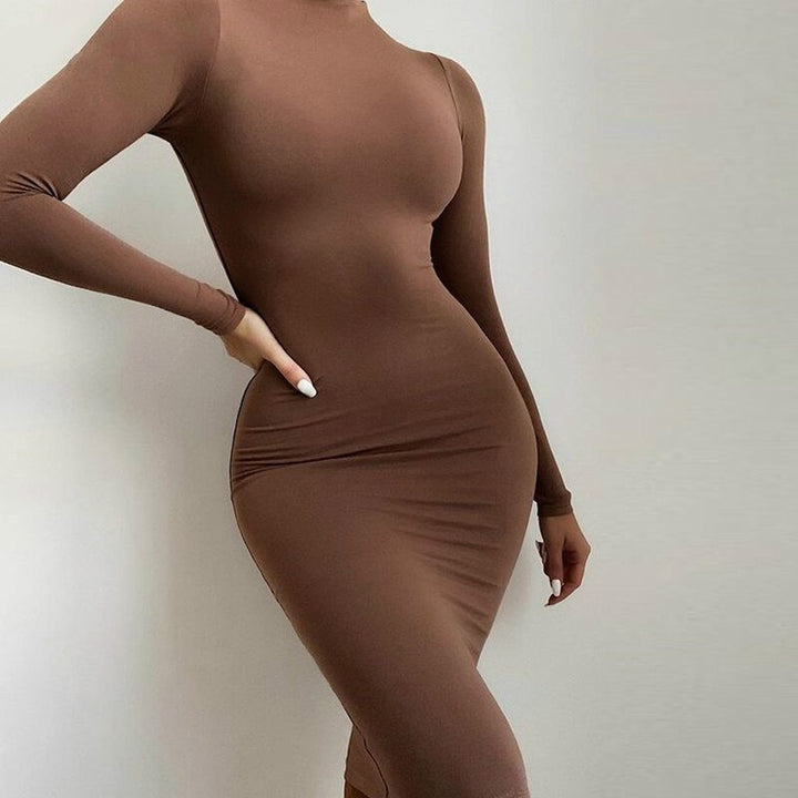 Women's Turtleneck Maxi Dress