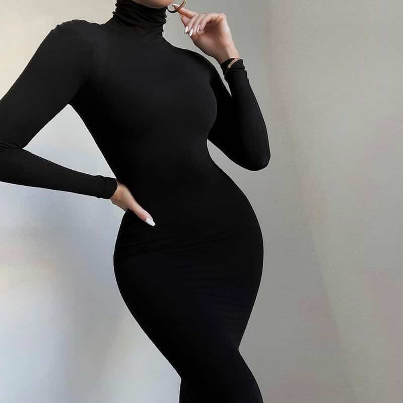 Women's Turtleneck Maxi Dress